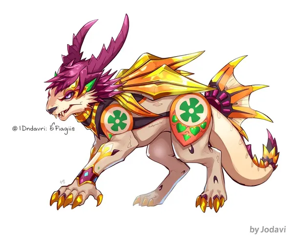 Jodavi's Fantasy Creature Illustration with Intricate Details