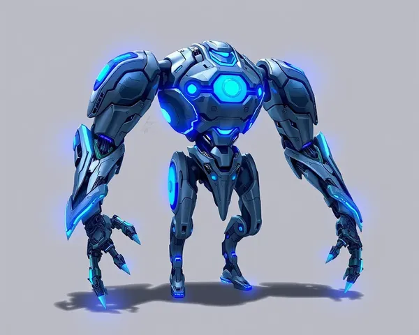 Jodavi's Futuristic Robot with Glowing Circuits in PNG