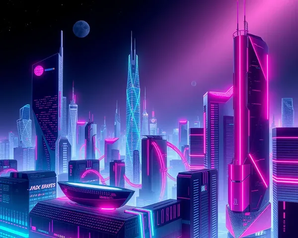 Jodavi Design's Futuristic Cityscape in Vibrant PNG Format