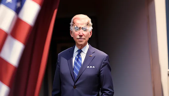 Joe Biden's Leadership Embodied in American Flag Photo