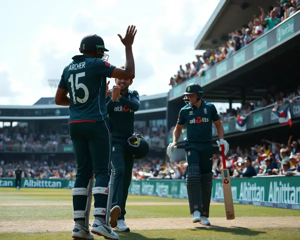Jofra Archer Celebrates Wicket with Team