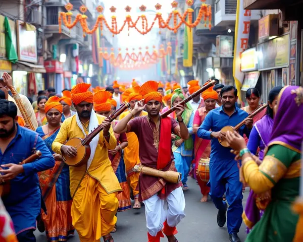 Joyful Dhanteras Festival with Traditional Instruments and Dance