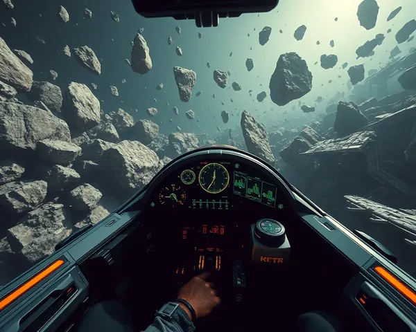 KTR Cockpit Navigating Asteroid Field