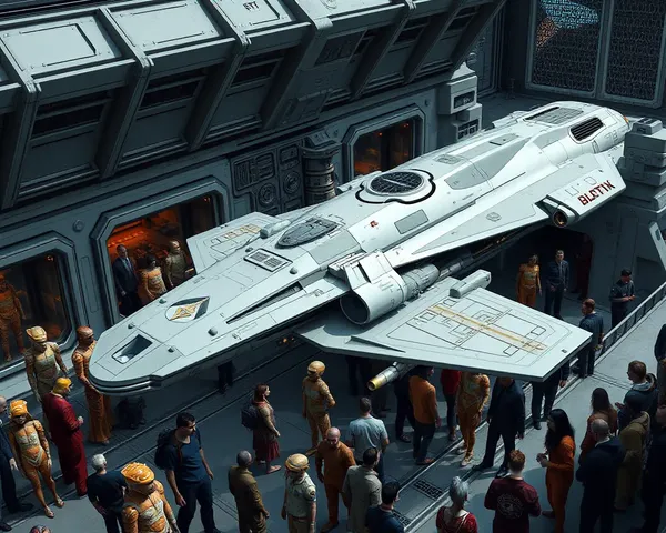 KTR Docked at Spaceport with Alien Crowd