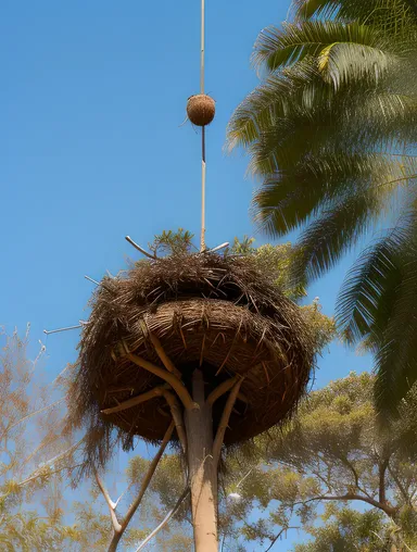 Kambi Tree with Bird's Nest and Mother Bird's Care