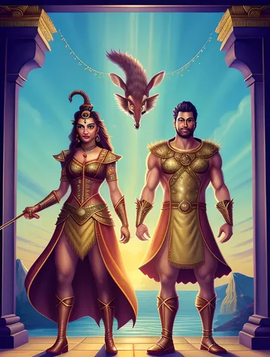 Kamdev God Image in Fantasy World with Rati