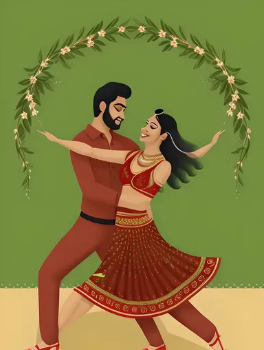 Kamdev God Image in Sensual Dance with Rati