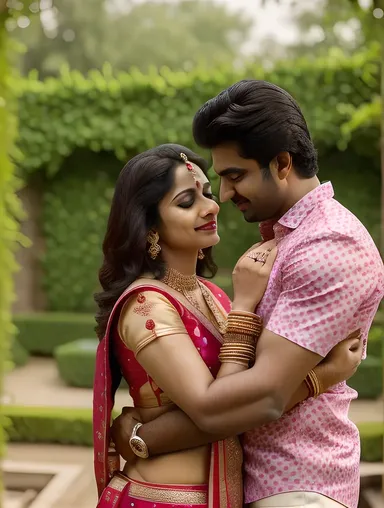 Kamdev God Image in a Romantic Garden Setting