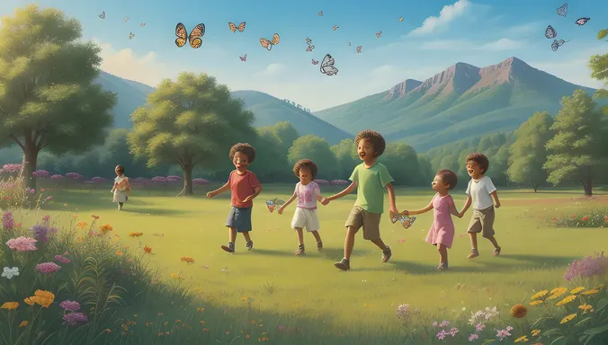 Kanakadasa's Childhood Playtime with Friends in Lush Meadow