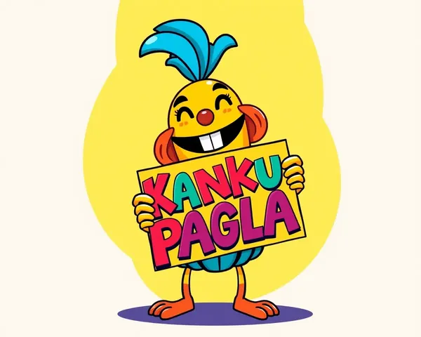 Kanku Pagla Holds Colorful Invitation Card Whimsically