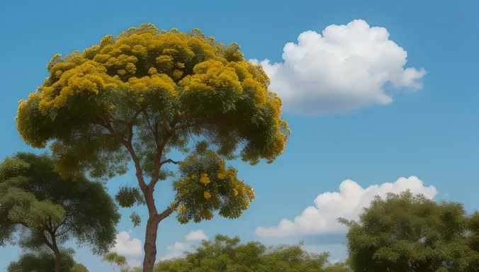 Karadi Tree in Full Bloom with Yellow Flowers