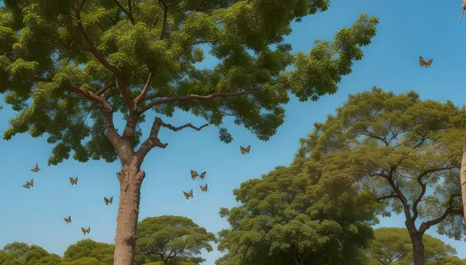 Karadi Tree with Butterflies and Bees