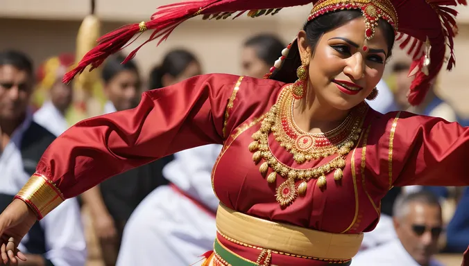 Karaga Dancer Performs Intricate Dance Moves