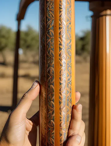 Karaga Pole Decorated with Intricate Designs and Patterns by Brush