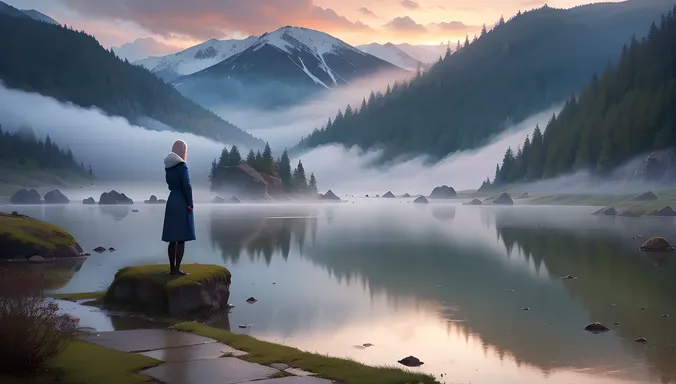 Karen Webb's Peaceful Morning Moment by the Serene Lake