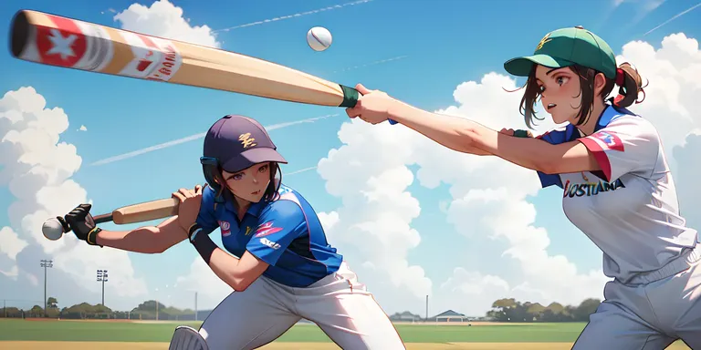 Karen Webb: Australian Cricketer in Action with Bat and Ball
