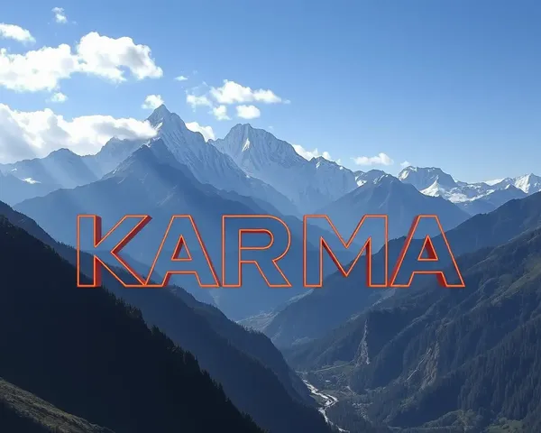 Karma Mountain Range in Bold Futuristic Fonts