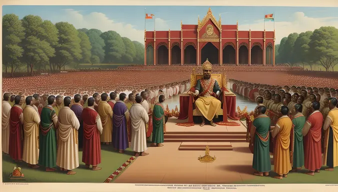 Kattabomman's coronation ceremony with loyal warriors.