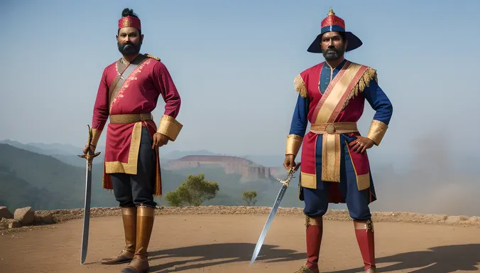 Kattabomman stands ready to fight British East India Company.