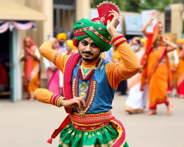 Khakhra-Adorned Dancer Performs Traditional Punjabi Dance