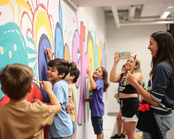 Kids Paint Mural with Mocop Sticks