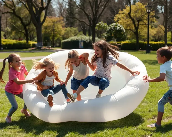 Kids Play with Giant XXXL Ball in Sunny Park