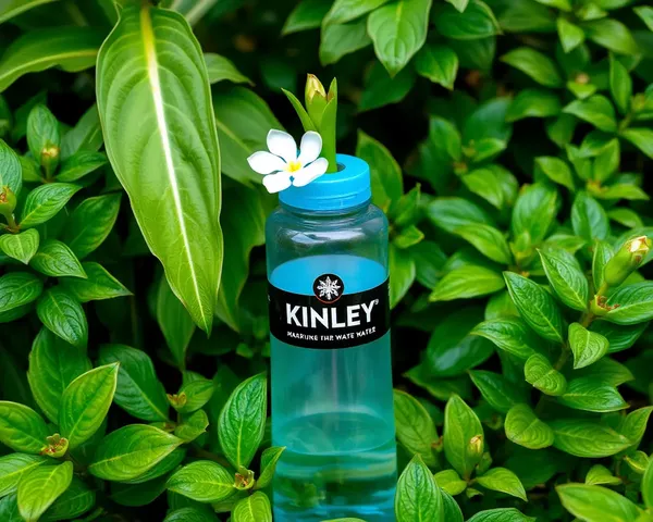 Kinley Water Bottle Surrounded by Lush Greenery and Flowers