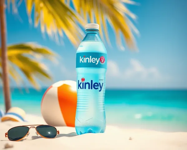 Kinley Water Bottle in Refreshing Summer Setting with Beach Ball