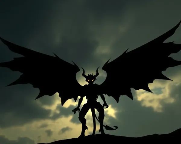 Kishin's 4K Silhouette: Massive Wings Ominous Sky