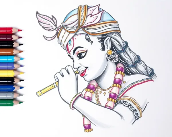 Krishna Images Created through Drawing Techniques