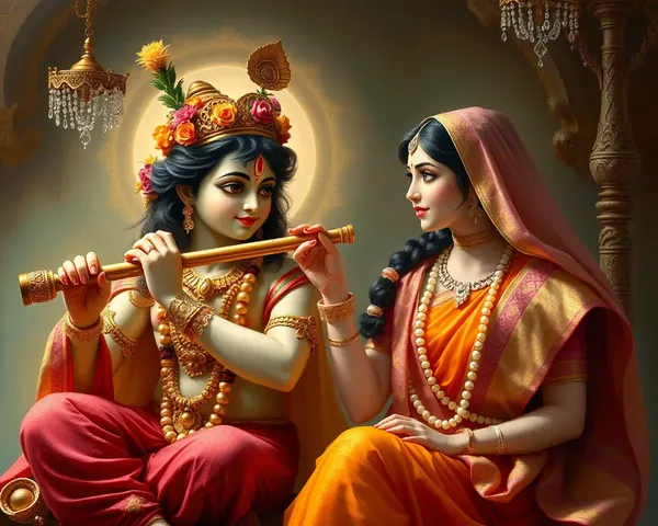 Krishna Plays Flute, Radha Loves Gazing
