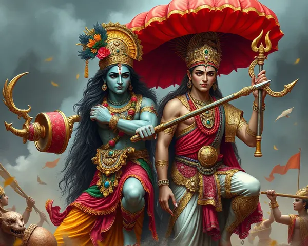Krishna and Arjuna Images Portraying Indian Mythological Figures