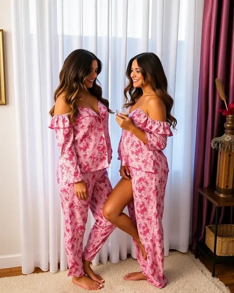 Ladies Wear Sexy Pajamas for Cozy Nighttime Fun