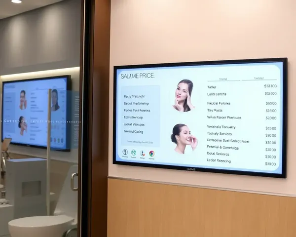 Lakme Salon Facial Price List Displayed Digitally
