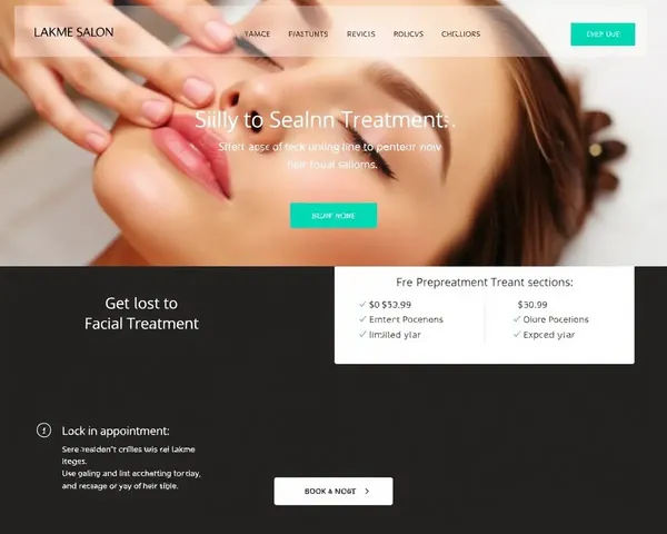 Lakme Salon Website Shows Facial Prices and Booking