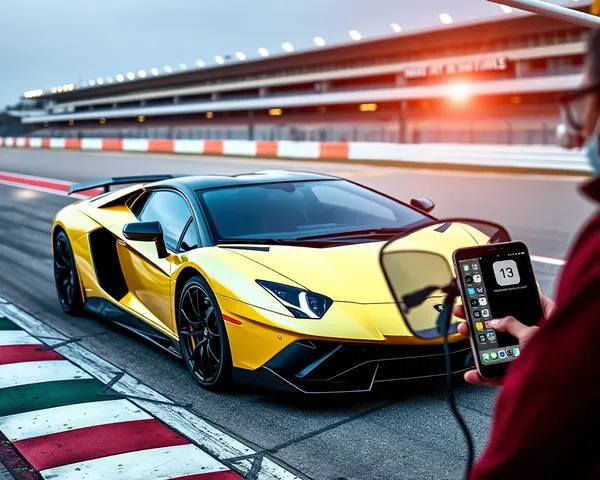 Lamborghini Aventador S with iPhone 13 Pro Racing Track