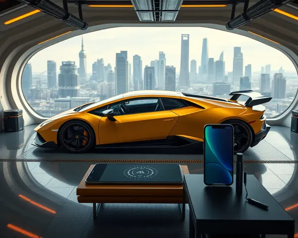 Lamborghini Murcielago with iPhone 13 Pro Max Futuristic Garage
