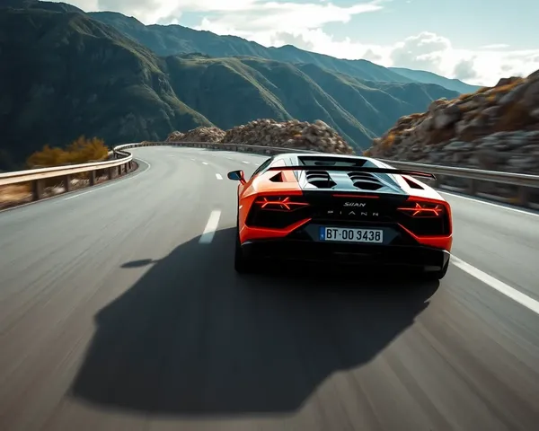 Lamborghini Sian Speeds Down Winding Mountain Road