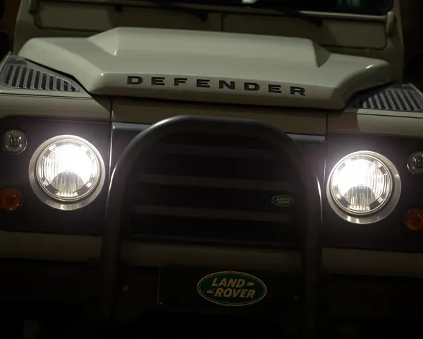 Land Rover Defender Nighttime Iconic Grille Headlights