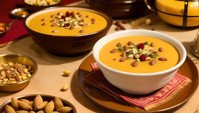 Lavish Wedding Reception Features Traditional Indian Dessert Sheer Khurma