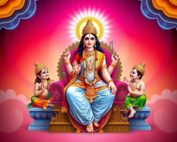Laxmi Mata PNG with Sons and Halo of Light