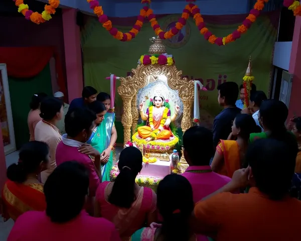 Laxmi Pujan Ceremony with Decorated Altar and Prayers