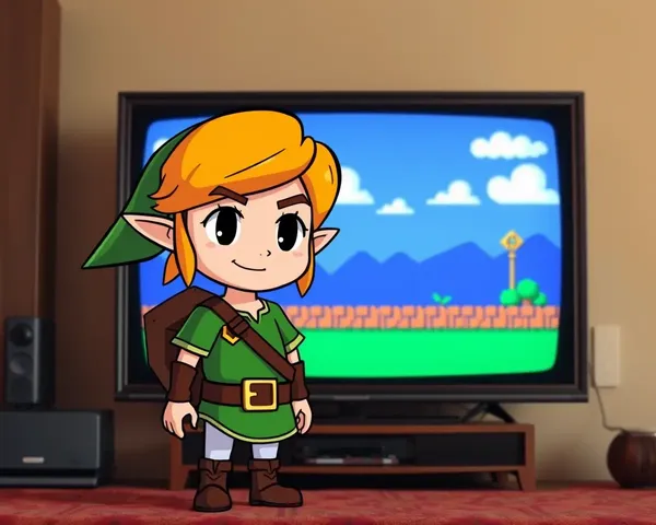 Link Battles on Giant 8-Bit TV Screen