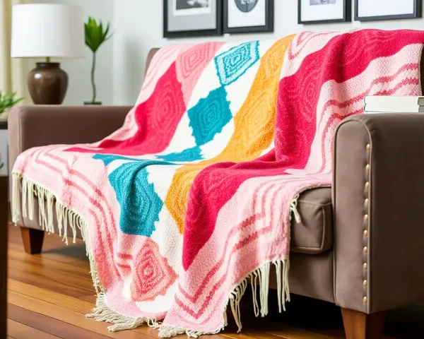 Living Room with Vseg Patterned Throw Blanket