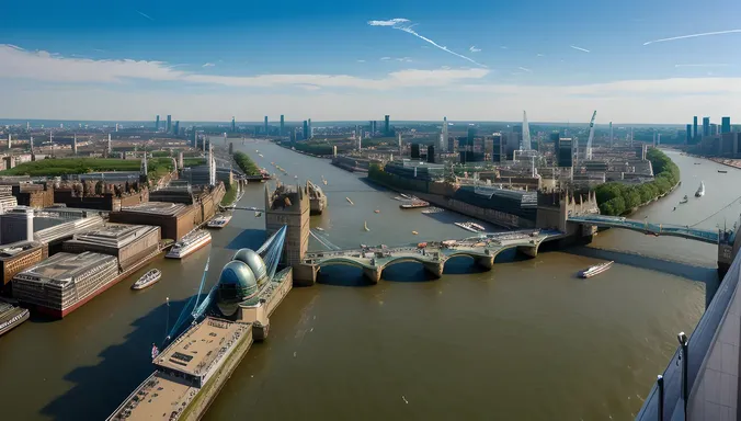 London Bridge Panorama with City Skyline and Thames