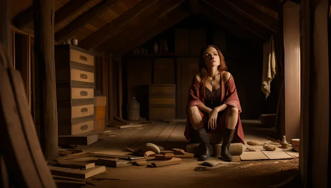 Lonely Female Vampire Lost in Attic Memories