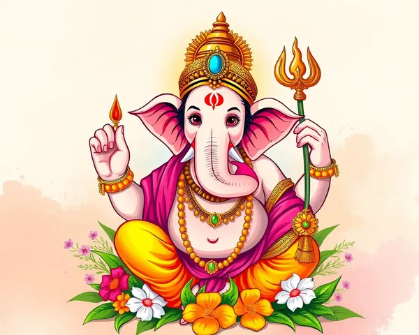 Lord Ganesha Holds Shraddha Patrika, Symbolizing Knowledge and Wisdom