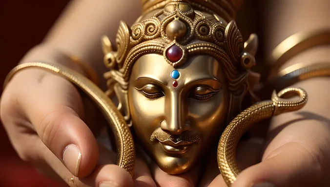 Lord Shiva's Powerful Hands: Trident and Serpent