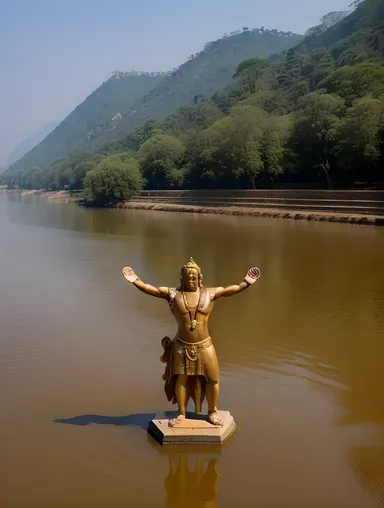 Lord Shiva Embracing the Universe by Ganges River Banks