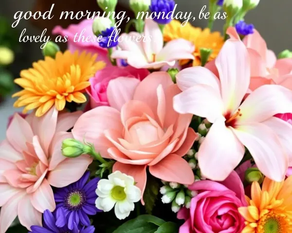 Lovely Floral Arrangement with Good Morning Monday Quote